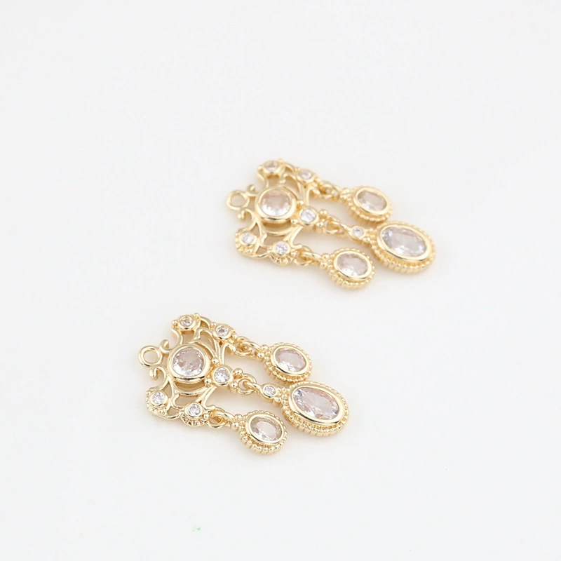 П pendant with zircon with tassels, серьги handmade, ожерелье и браслет, 18 карат, DIY