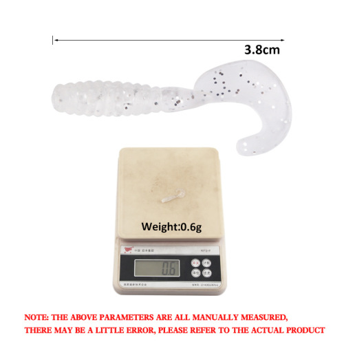 Lure set threaded T-tail soft bait curly tail soft worm lead head hook artificial lure micro jig Texas rig bass fishing rod