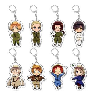 Hattalia Peripheral Keychain Alfred Arthur Lucia Anime Fans Acrylic Schoolbag Pendant