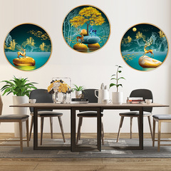 旅康牆貼發財有鹿植物花卉主題風格家居壁紙房間牆壁布置裝飾貼畫