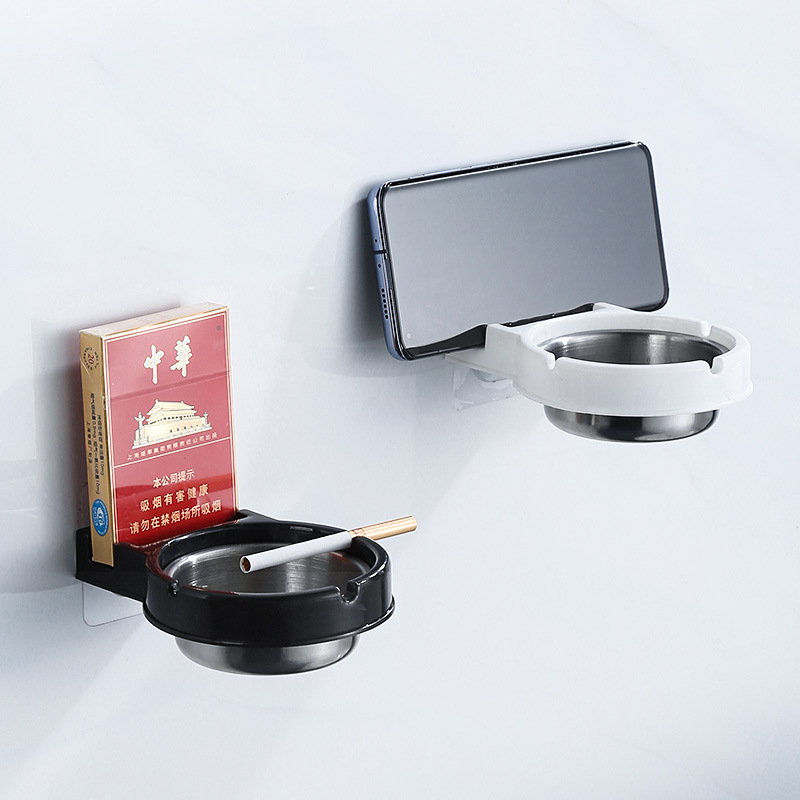 벽걸이 스테인레스 스틸 재떨이 홈 쇼핑몰 슈퍼마켓 바 화장실 매달려 벽 펀치 프리 플라이 애쉬