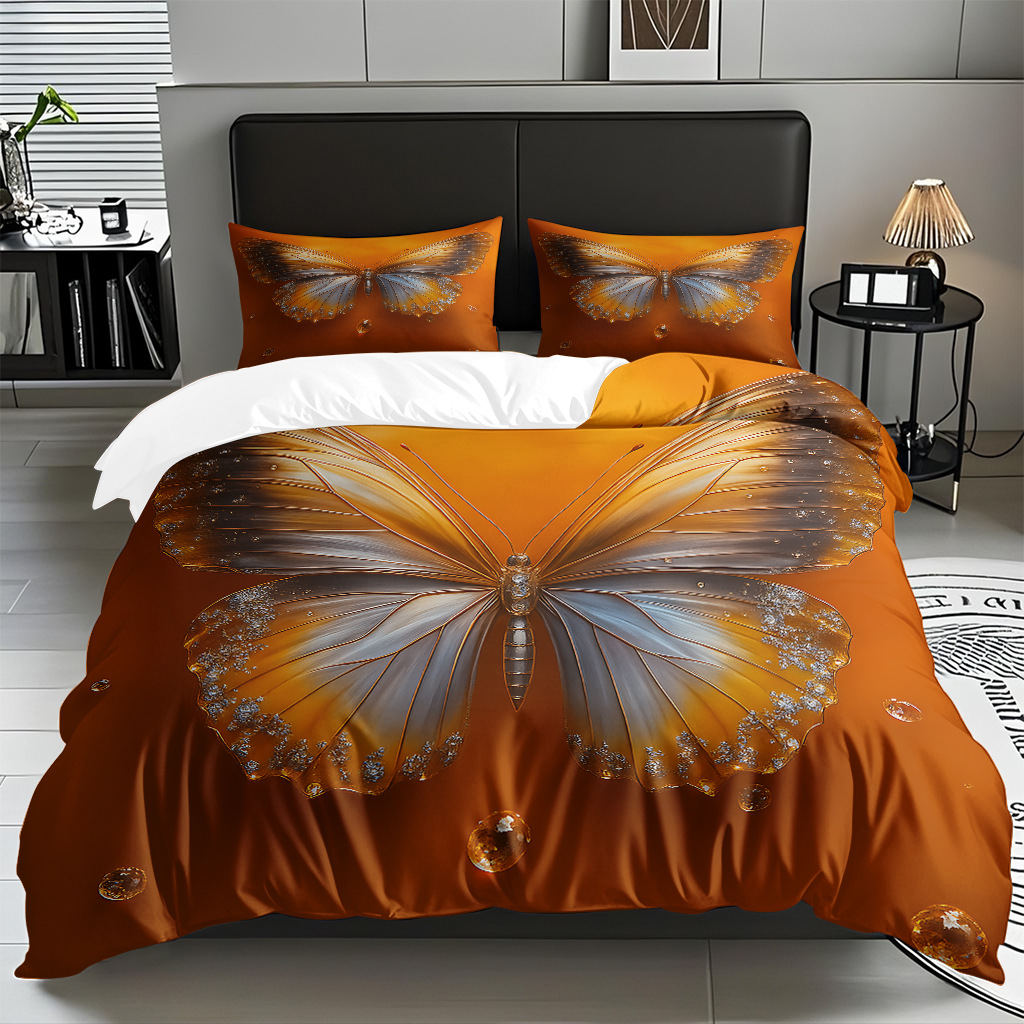 Su propia fábrica suministra directamente una variedad de colchas de impresión digital de mariposa. Comercio electrónico transfronterizo preferido para soportar el modo TEMU JIT.