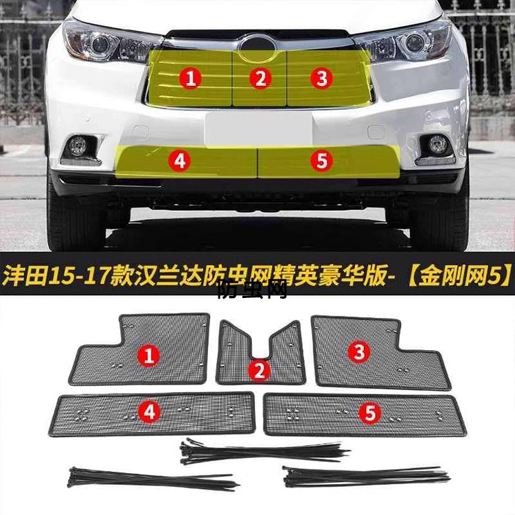 Suitable for 15-22 Highlander net insect-proof net Toyota stainless steel car water tank dust-proof insect net modification