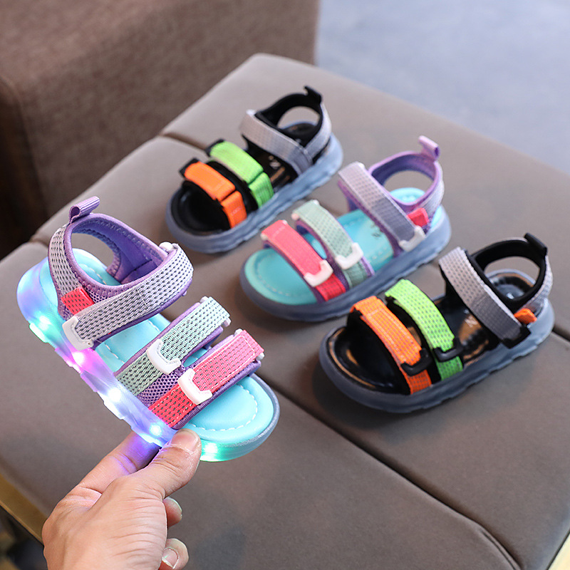 Boys Sandals 2021 New Summer Lights Girl...