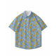Seaside Holiday Short-sleeved Floral Shirt Men's Sanya Hawaiian Fashionable Handsome Top Couple's Beach Loose Shirt