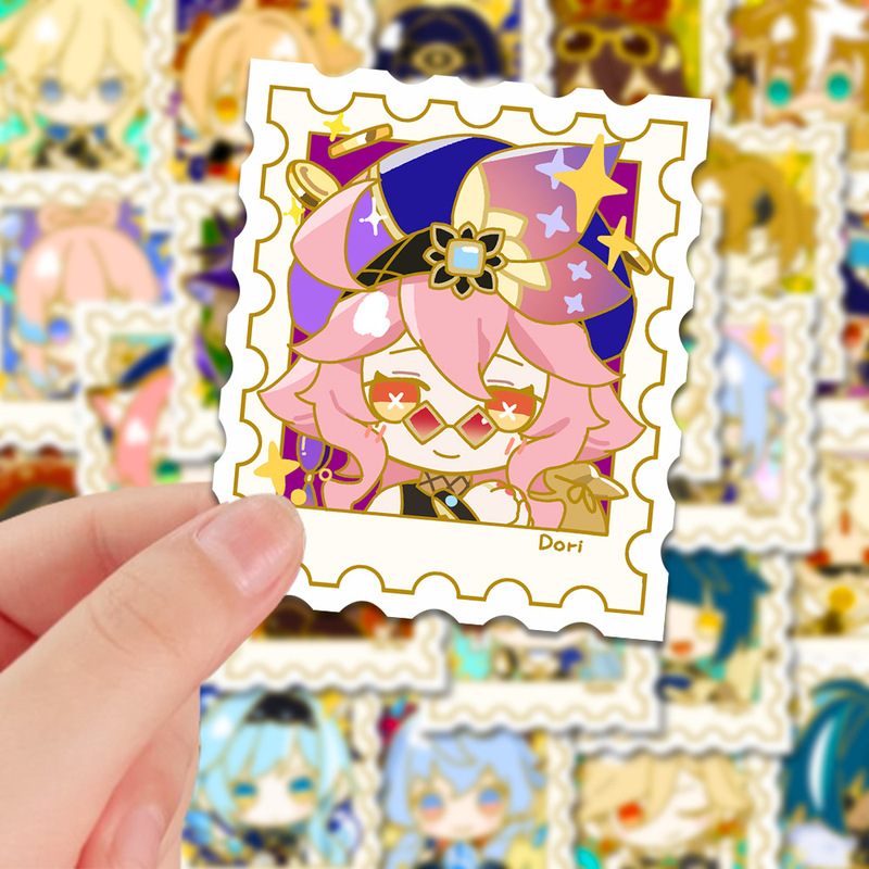 100 オリジナル人気原神スタンプステッカー漫画かわいいキャラクターアラウンドステッカー DIY 携帯電話タブレット防水|undefined