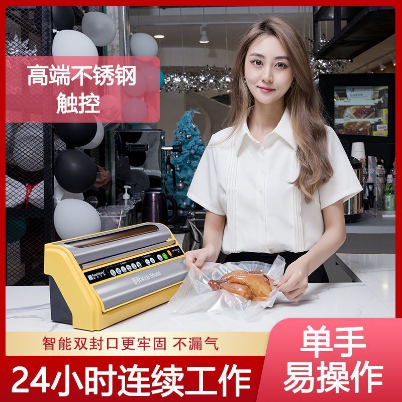 Máquina de sellado al vacío comercial automática Máquina de envasado de alimentos Máquina de sellado fresco doméstica Máquina de sellado de plástico Compresión de vacío