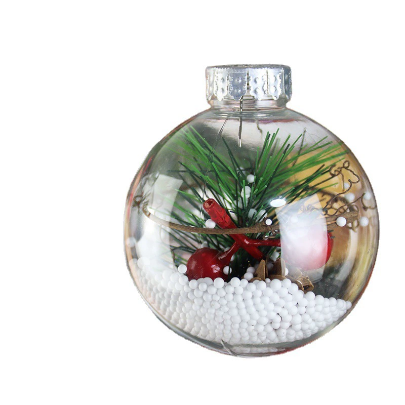 transparent Christmas ball pet seamless hollow plastic ball sphere Christmas decoration hanging ball DIY Christmas tree hanging ornament