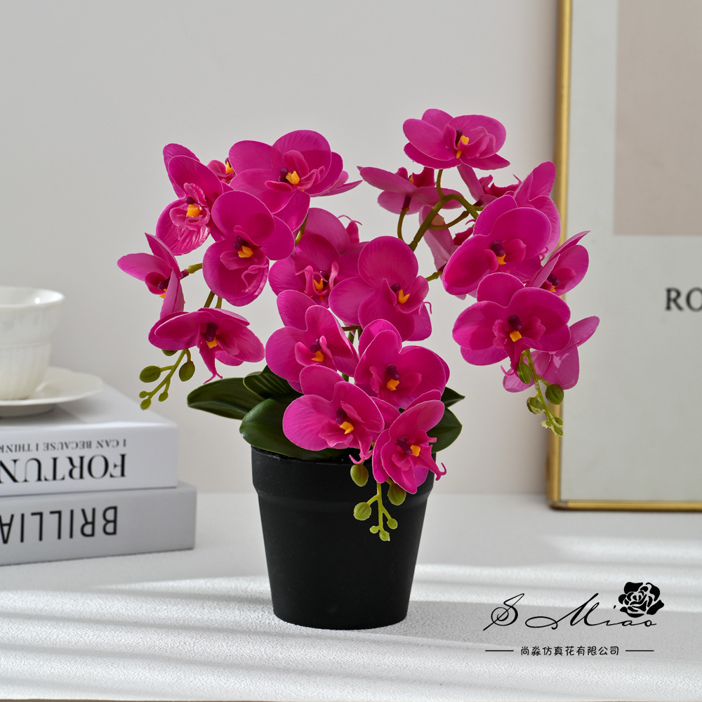 18 flores mariposa orquídea bonsai simulación de maceta creativa flores falsas decoración del hogar fotografía flores artificiales flores de boda image 1