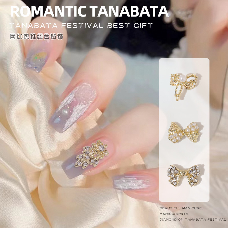 2025 New Nail Art Bow Accessories Wholesale Internet Celebrity Hot-Selling Flower Alloy Accessories Luxury Nail Decorations 2025 New Nail Art Bow Accessories Wholesale Internet Celebrity Hot-Selling Flower Alloy Accessories Luxury Nail Decorations