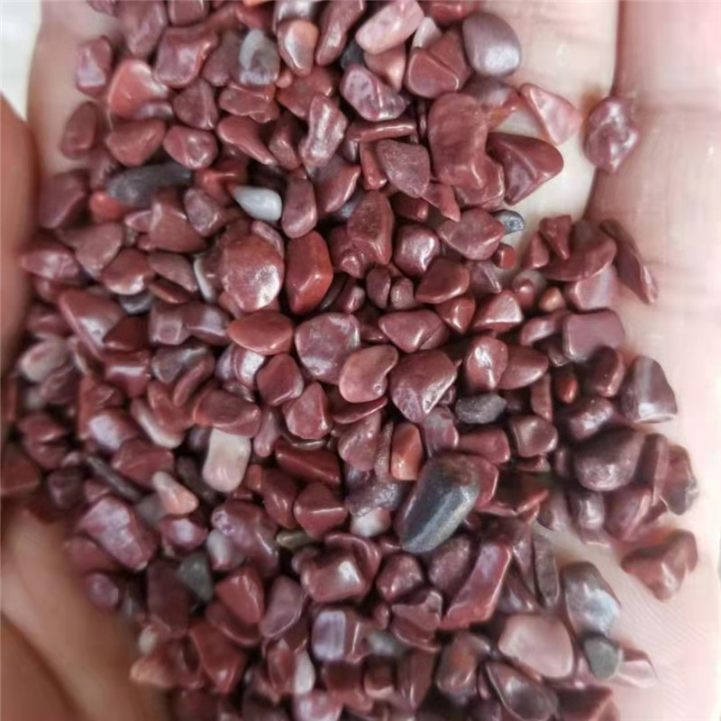 胭脂红石子洗米石水磨石骨料透水胶粘石子庭院公园造景胭脂红硕石