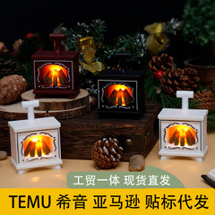 LEDミニシミュレーションの小さな暖炉のアイデアが光る人形の家に飾られたランプの家の装飾レトロな電子ろうそくのランプ