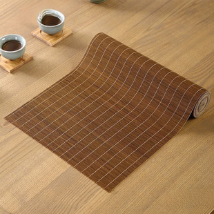 Tea Mat Bamboo Mat Bamboo Curtain Tea Mat Zen Japanese-Style Coaster Heat Insulation Mat Tea Curtain Tea Tray Mat Table Runner Direct Sale