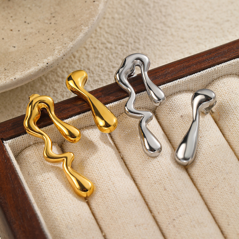 Boucles d'oreilles géométriques coréennes design de luxe_voghion.com