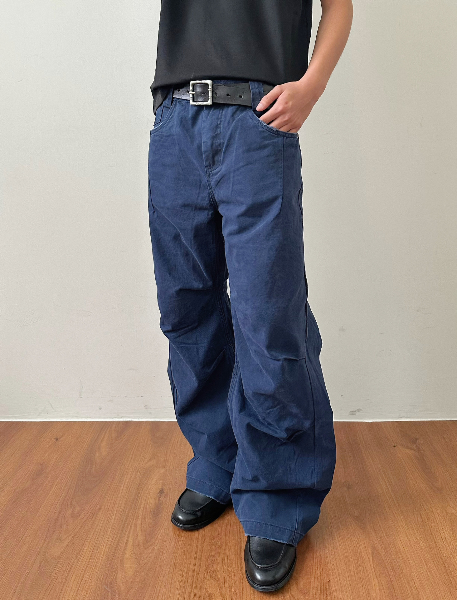 MADEEXTREME Washed Blue Straight-Leg Trousers