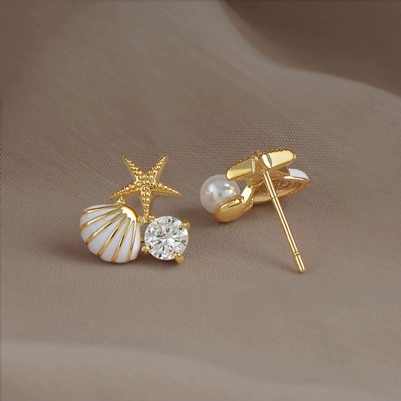Серебряная игла, креативные асимметричные серьги из жемчуга, серебро 925 пробы