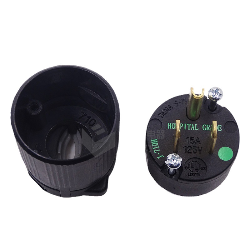NEMA5-15 hospital grade电源插头 15A 125v美规医疗级别组装插头