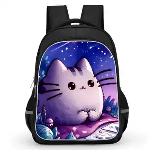 Рюкзак учебный Pusheen Fat Jimao с принтом периферийного типа, через стекло, зарубежная торговля, школьный рюкзак