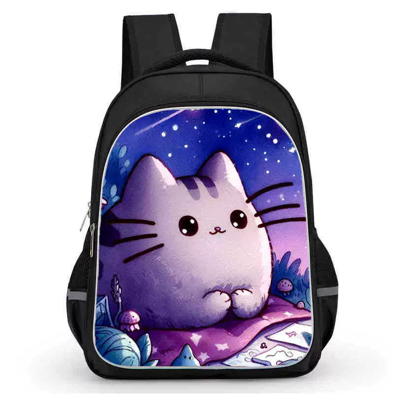 Рюкзак учебный Pusheen Fat Jimao с принтом периферийного типа, через стекло, зарубежная торговля, школьный рюкзак