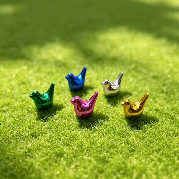 Cross-border hot-selling electroplated colorful pigeon DIY resin ornaments, creative accessories for miniature landscapes, decorative pieces