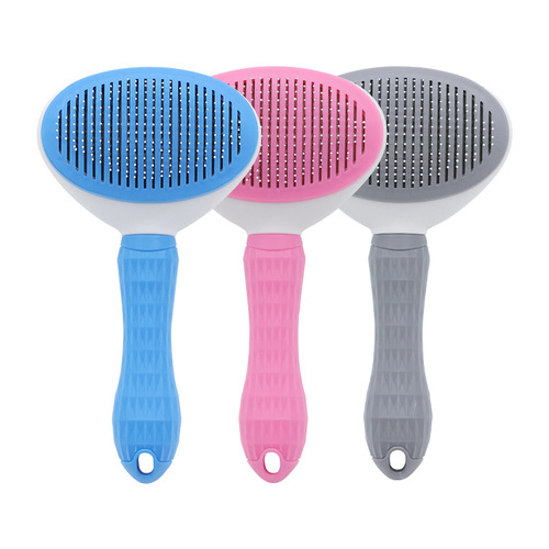 Pet cat comb cleans hair dog comb needle comb self-cleaning comb removes hair fine needle comb hair remover dog and cat pet supplies