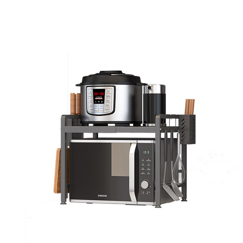 Kitchen storage rack microwave oven rack floor-standing retractable and adjustable three-layer oven rice cooker kitchen storage rack