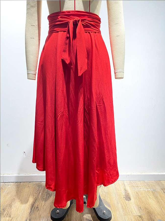 Sommer Frühling Elegant Einfarbig Polyester Maxi Langes Kleid Röcke display picture 11