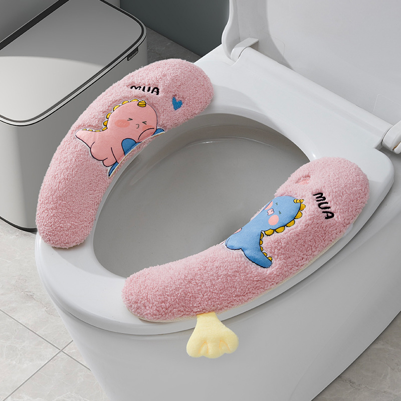 Cuatro estaciones hogar engrosado tipo fijación cojín de inodoro lavable cojín de inodoro pegado cojín de inodoro cojín de inodoro