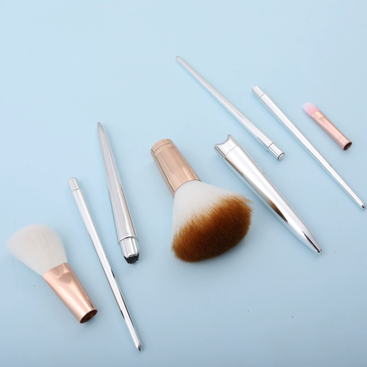 Silver plastic brush, handle, accessories, ready-made product, material, wholesale