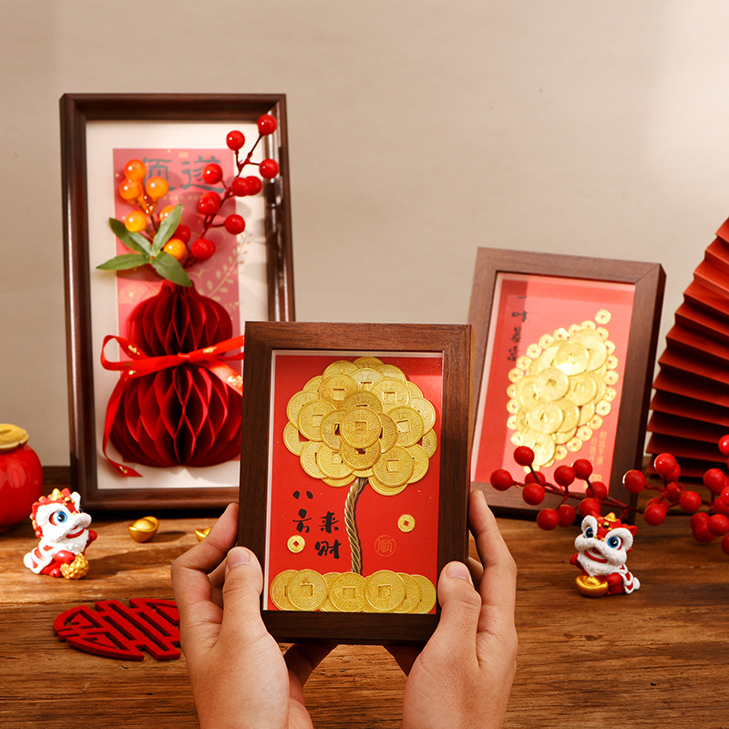 春节过年创意相框摆件家居挂饰挂件元旦布置批发2026新年装饰挂件