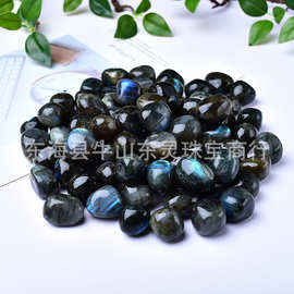 抛光天然黑拉长打磨石滚石大颗粒磨石香熏扩香石水晶不定型碎E18