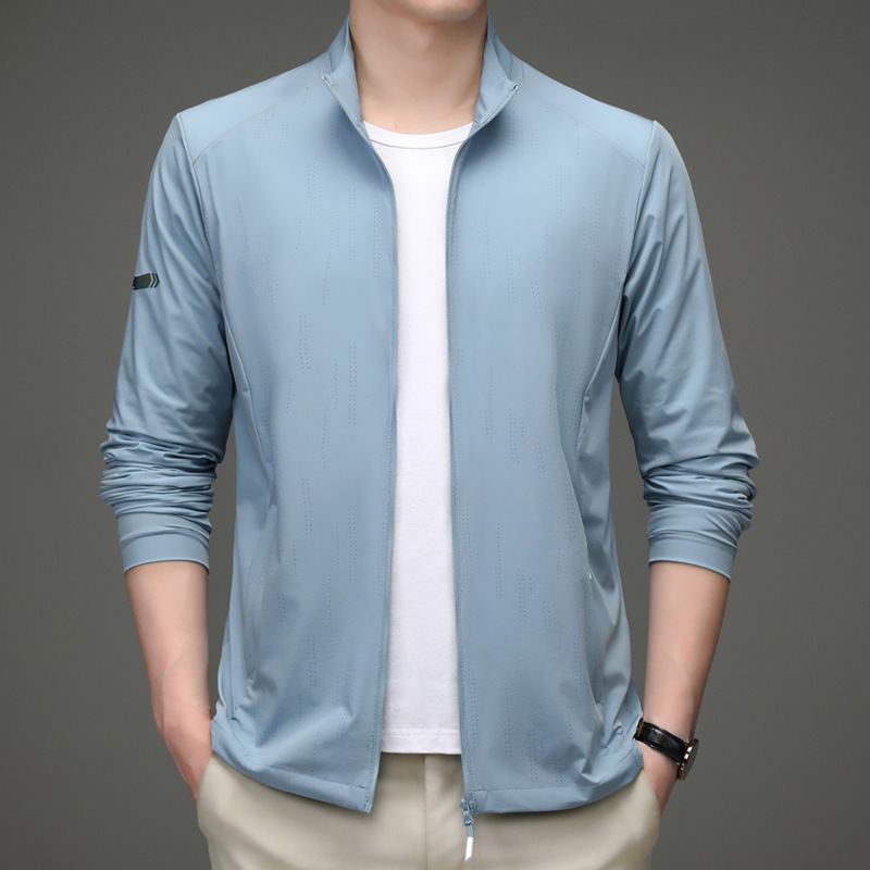 Stand Collar Summer New Sun Protection Clothing Casual Outdoor Fishing Clothing Young and Middle-Aged Men's Casual Sun Protection Clothing Tops