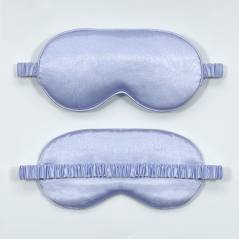 Spot máscara de ojos sombreada de seda de imitación de doble cara soporte logotipo de impresión de seda de morera máscara de ojos con incrustaciones de tedina de intestino grueso