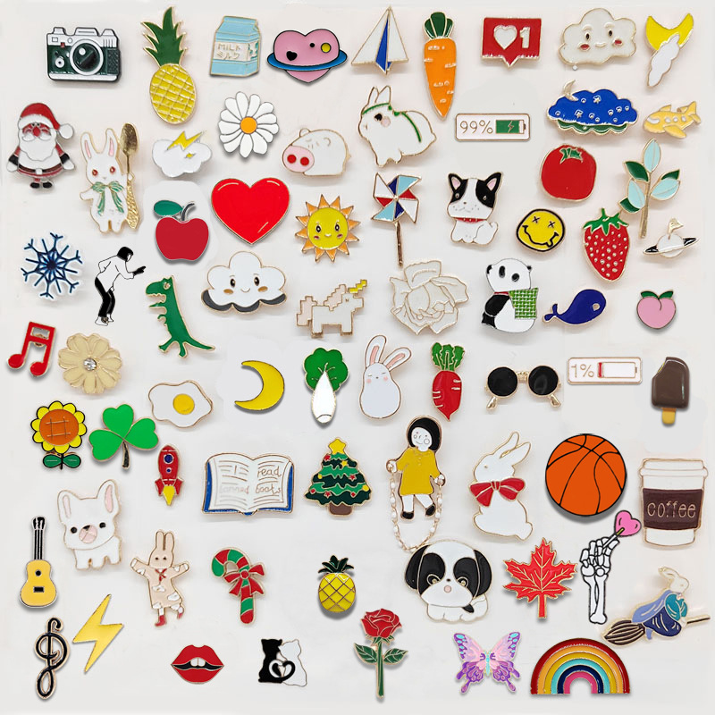 Personalized Cute Cartoon Metal Oil Drop Brooch for Women Cute Decorative Bag Accessories Alloy Badge Jewelry Wholesale