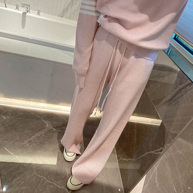 24TB Pants Spring and Autumn New Wool All-match Wide-leg Pants Women's High Waist Dummy Pants Straight Loose Casual Pants