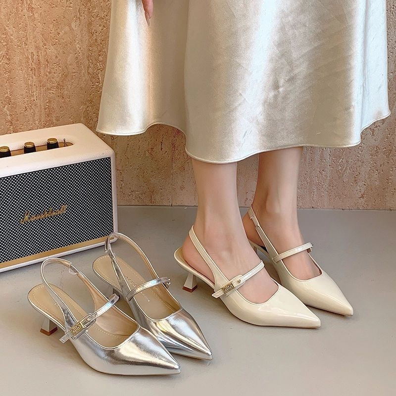 Nuevas sandalias de estilo chino, sandalias francesas, primavera y verano 2026, nuevos tacones delgados con falda, zapatos de hadas, zapatos vacíos traseros image 2