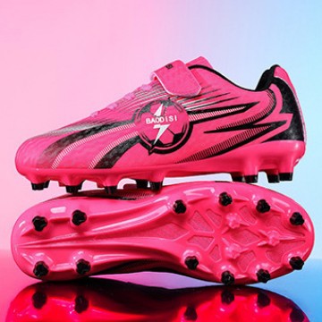 Zapatillas de Fútbol con Tacos para Niños de Cuero Artificial Ligeras con Cierre Adhesivo
