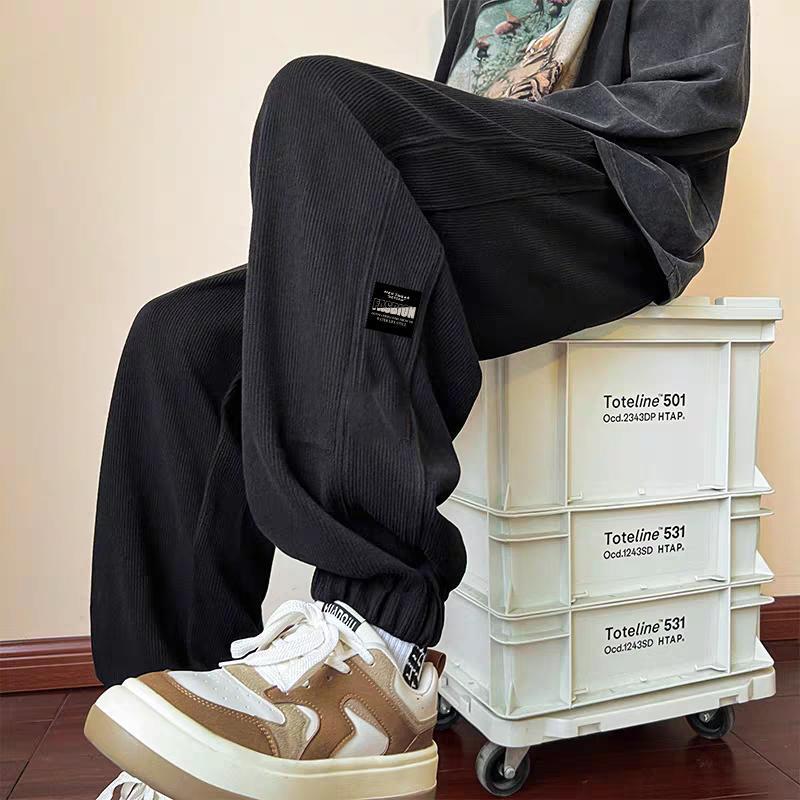 Spring and Autumn Corduroy Men's Pants Sports Pants Men's Sweatpants Loose All-match Stitching Casual Pants