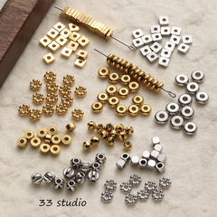 色保持チタン鋼ステンレス鋼メッキリアルゴールドスペーサービーズ diy アクセサリー材料ルースビーズブレスレットネックレスビーズ