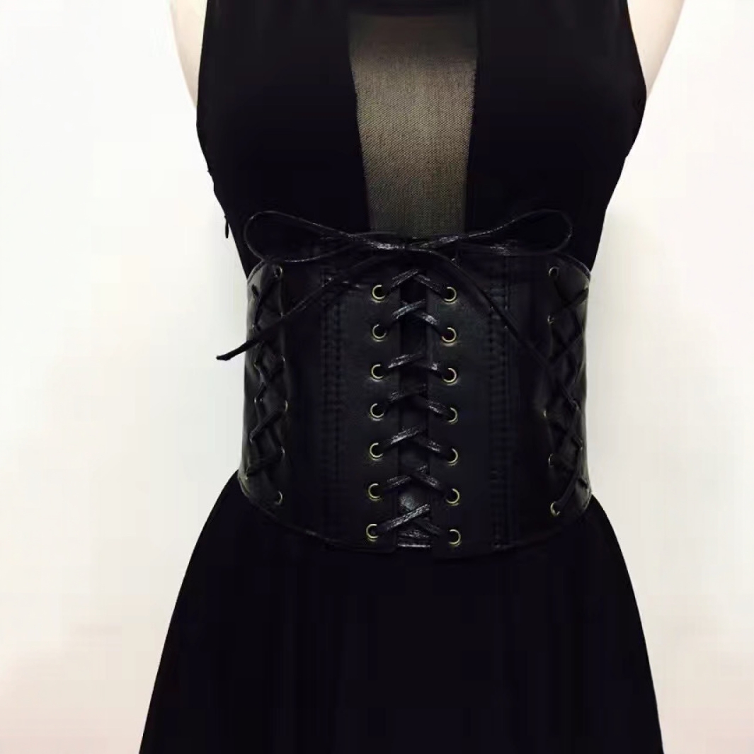 Damen Korsettgürtel Breit Elastisch Im Punk Look Mit Kordel_voghion.com
