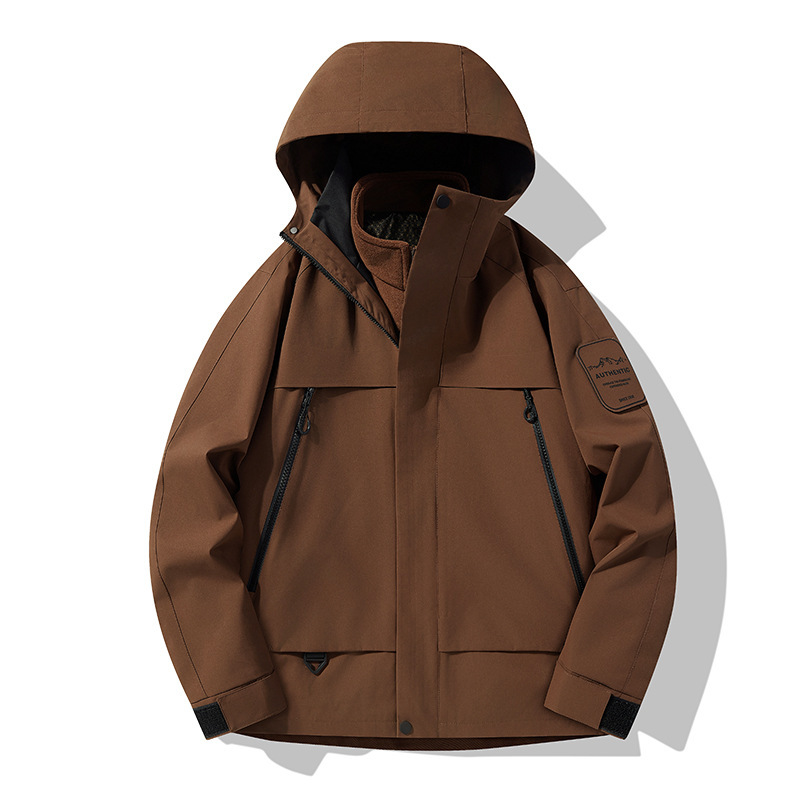 批发秋冬爆款男女同款冲锋衣户外防风保暖登山服夹克两件套可团购|undefined