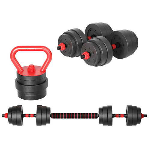 Multifunctional four-bar dumbbell men's fitness home multifunctional adjustable weight 10kg barbell kettlebell wholesale