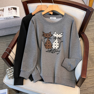 200/350kg plus fat large super plus size 300kg loose autumn sweater bust/150/160/170