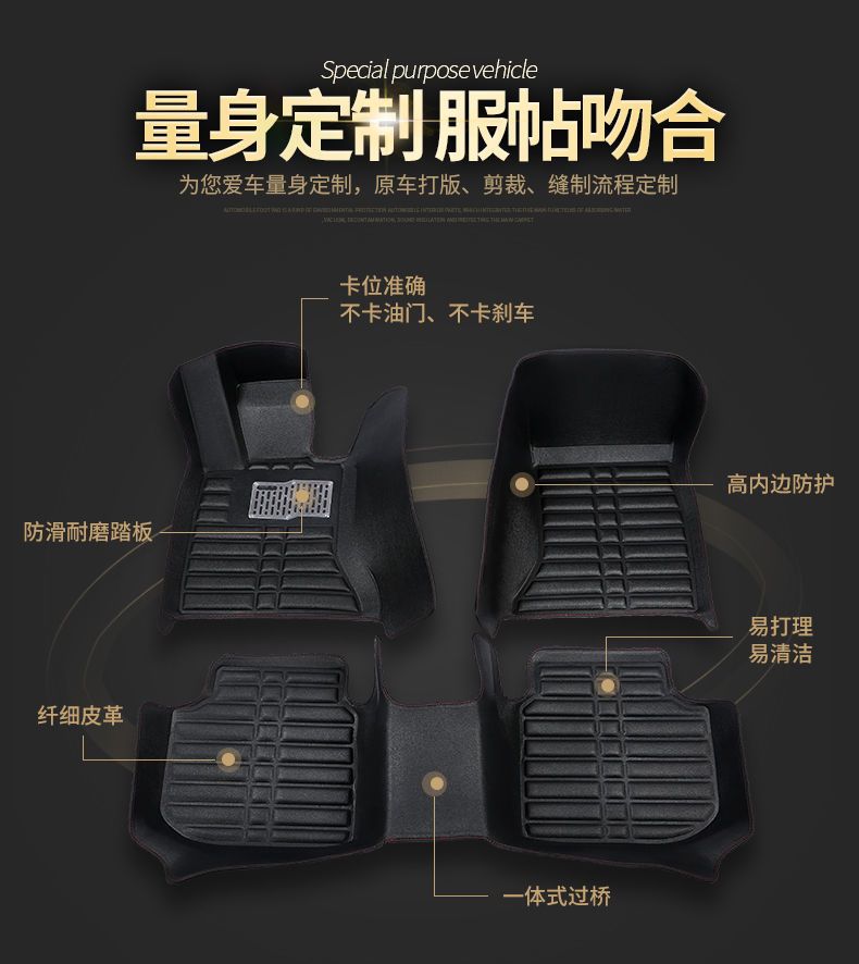 Suitable for Nissan Sunny, Livi, New Sylphy, Qashqai, X-Trail, Teana, Tiida, Bluebird, Tiida, Driver and Passenger Side Car Floor Mats