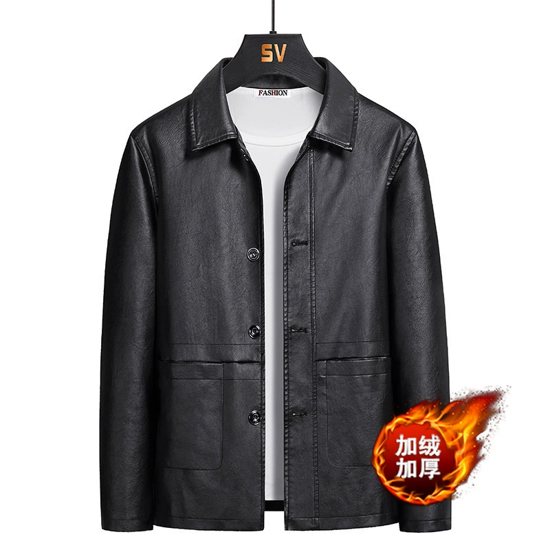 2023 модные кожаные куртки повседневные лацканы трансграничные поставки Мужские пиджаки с пухом