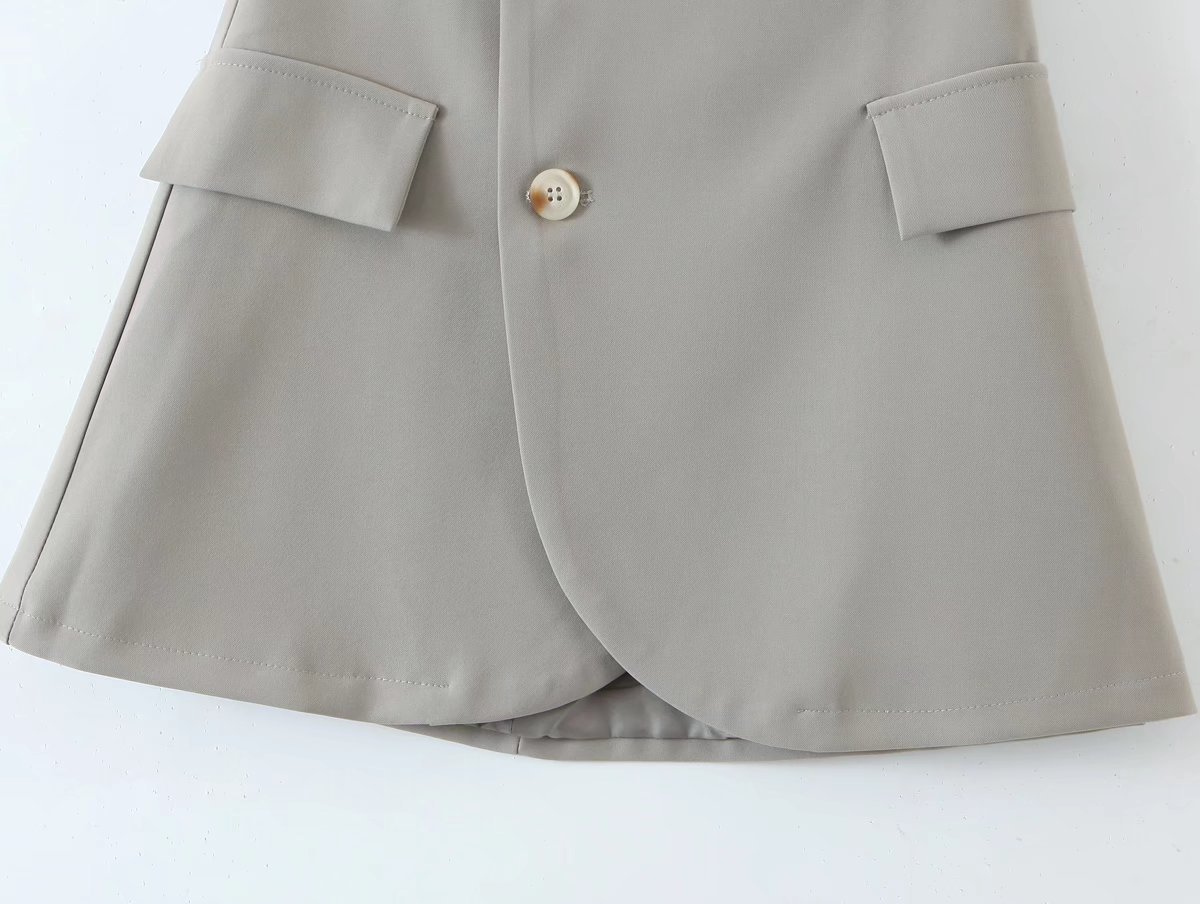 2022 New Women's Wear Autumn/Winter Gray Temperament Commuting Suit Set_voghion.com