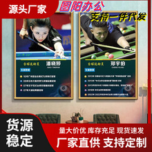 台球厅装饰画台球海报墙贴台球室挂画斯诺克明星潘晓婷网红背景墙