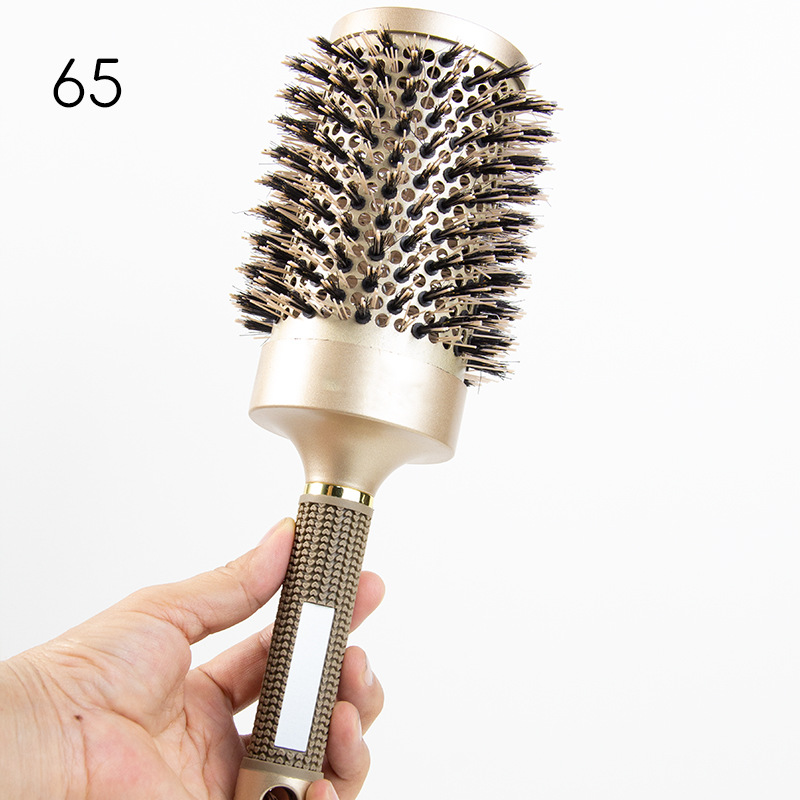 Suministro directo de fábrica forma de salón de pelo rizado rodillo peine tubo de aluminio conductivo térmico peine de cerámica peine del pelo peine de nylon de oro tubo de aluminio