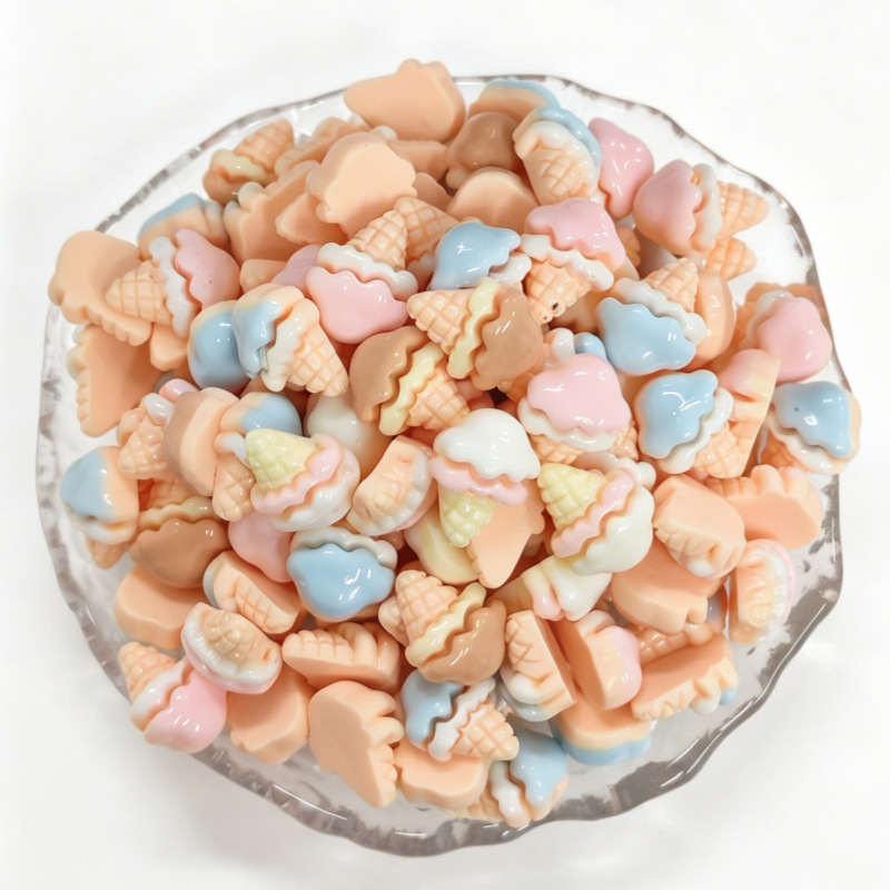 Ice Cream DIY Mini Resin Accessories Nail Art Decorations Wearable Nails Cream Glue Clothing Toy Accessories Wholesale