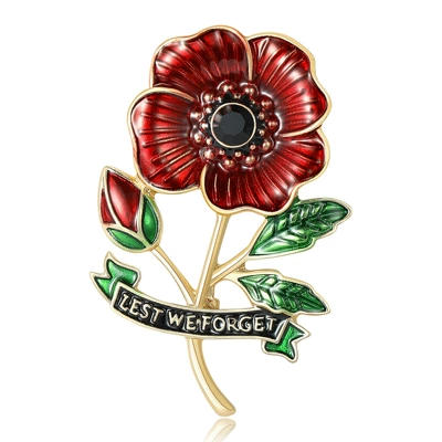 New Creative Alloy Enamel Poppy Flower Brooch, Fashionable and Versatile, Women's Suit Coat Brooch Accessory Pin